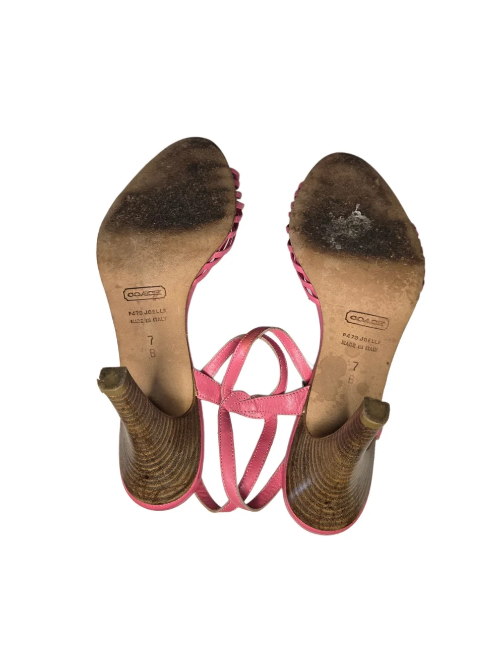 Y2k Coach Pink Bow Leather Ankle-Strap Heel Sandal!